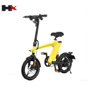 mini electric bike in yellow color