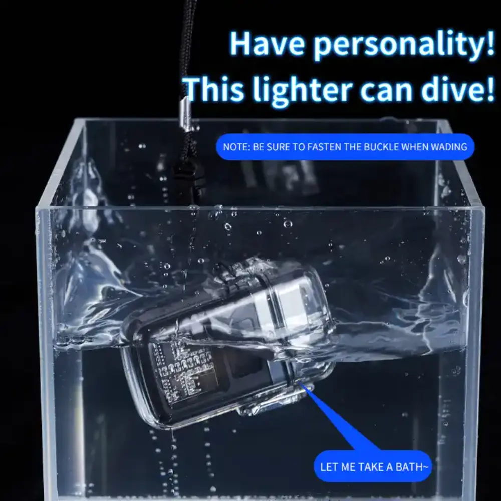 Transparent Waterproof Electric Lighter Windproof Outdoor Cool Gadgets  Technology Smart USB Rechargeable ARC Plasma Lighters