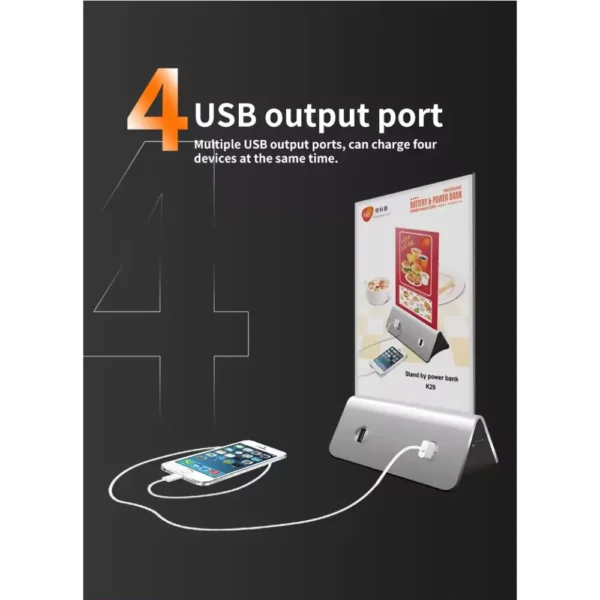 menu holder with four USB ports